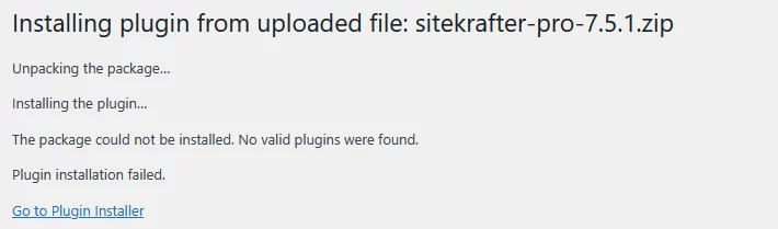 plugin fails