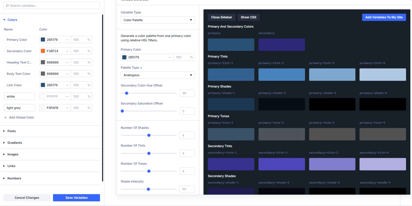 Divi 5 Color Palettes Question